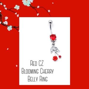 5/$10 | Red CZ Blooming Cherry Belly Ring